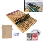 Horse Race Board Game, Horse Racing Game with 11 Luxury Metal Horses, 4 Dice, 2 Boxes of Cards, and Thickened Wood Horse Race Game Board