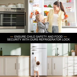 TIJTJHC Fridge Lock, 2PCS Upgraded Refrigerator Lock for Kids with Eco-Friendly, Fridge Locks for Kids and Freezer Lock with Keys Easy to Use and Install, Mini Fridge Lock, Black TIJTJHC Fridge Lock, 2PCS Upgraded Refrigerator Lock for Kids with Eco-Friendly, Fridge Locks for Kids and Freezer Lock with Keys Easy to Use and Install, Mini Fridge Lock, Black