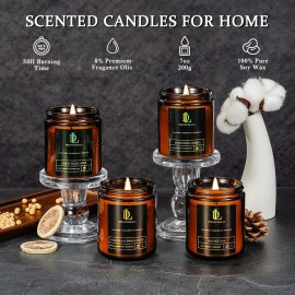 Scented Candles Set, Men Candle Set, 4 Pack Candles Gifts for Men, Soy Candle Scents of Vintage Oak/Magnolia & Sandalwood/Moroccan Amber/Lemon Eucalyptus Scented Candles Set, Men Candle Set, 4 Pack Candles Gifts for Men, Soy Candle Scents of Vintage Oak/Magnolia & Sandalwood/Moroccan Amber/Lemon Eucalyptus