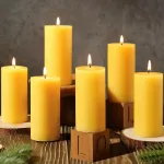 6 Pack Natural Beeswax Pillar Candles,100% Pure Beeswax Candles-210 Hours Long Burning,Organic Bees Wax Candles for Home,Paryer,Parties,Unscented Dripless Smokeless Beeswax Candle Bulk 2x4in