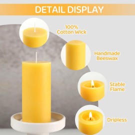 6 Pack Natural Beeswax Pillar Candles,100% Pure Beeswax Candles-210 Hours Long Burning,Organic Bees Wax Candles for Home,Paryer,Parties,Unscented Dripless Smokeless Beeswax Candle Bulk 2x4in 6 Pack Natural Beeswax Pillar Candles,100% Pure Beeswax Candles-210 Hours Long Burning,Organic Bees Wax Candles for Home,Paryer,Parties,Unscented Dripless Smokeless Beeswax Candle Bulk 2x4in