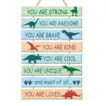 Rutiyoka Dinosaur Room Decor for Boys Bedroom Wall Dino Inspirational Art Kids Wood Decorations Little Boy Nursery Toddler Sign