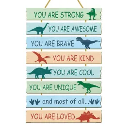 Rutiyoka Dinosaur Room Decor for Boys Bedroom Wall Dino Inspirational Art Kids Wood Decorations Little Boy Nursery Toddler Sign