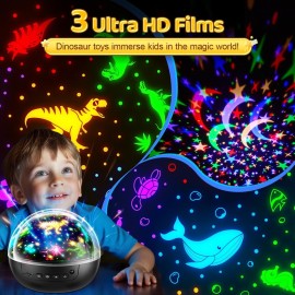 Dinosaur Toys for Kids 2-4,Remote+3 Films+93 EffectsDinosaur Toys for Kids 5-7,3 Timer+5 BrightnessToys for 5 Year Old Boy Toys Age 3,Rotate Night Light Projector,Toddler Night Light Projector