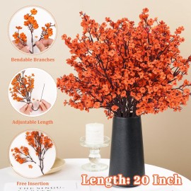 Yastouay Silk Artificial Flowers 5 Pcs Fake Flowers Babys Breath Flowers Artificial Bulk, Orange Faux Flower Stems Decor for Party Wedding Bouquets DIY Home Garden Decor Yastouay Silk Artificial Flowers 5 Pcs Fake Flowers Babys Breath Flowers Artificial Bulk, Orange Faux Flower Stems Decor for Party Wedding Bouquets DIY Home Garden Decor