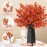 Yastouay Silk Artificial Flowers 5 Pcs Fake Flowers Babys Breath Flowers Artificial Bulk, Orange Faux Flower Stems Decor for Party Wedding Bouquets DIY Home Garden Decor