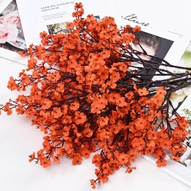 Yastouay Silk Artificial Flowers 5 Pcs Fake Flowers Babys Breath Flowers Artificial Bulk, Orange Faux Flower Stems Decor for Party Wedding Bouquets DIY Home Garden Decor Yastouay Silk Artificial Flowers 5 Pcs Fake Flowers Babys Breath Flowers Artificial Bulk, Orange Faux Flower Stems Decor for Party Wedding Bouquets DIY Home Garden Decor