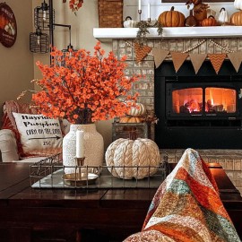 Yastouay Silk Artificial Flowers 5 Pcs Fake Flowers Babys Breath Flowers Artificial Bulk, Orange Faux Flower Stems Decor for Party Wedding Bouquets DIY Home Garden Decor Yastouay Silk Artificial Flowers 5 Pcs Fake Flowers Babys Breath Flowers Artificial Bulk, Orange Faux Flower Stems Decor for Party Wedding Bouquets DIY Home Garden Decor