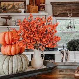 Yastouay Silk Artificial Flowers 5 Pcs Fake Flowers Babys Breath Flowers Artificial Bulk, Orange Faux Flower Stems Decor for Party Wedding Bouquets DIY Home Garden Decor Yastouay Silk Artificial Flowers 5 Pcs Fake Flowers Babys Breath Flowers Artificial Bulk, Orange Faux Flower Stems Decor for Party Wedding Bouquets DIY Home Garden Decor