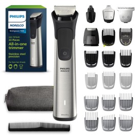 Philips Norelco Multigroom 7000 Series, All-in-One Trimmer, Beard Trimmer and Hair Clipper, 23-Piece Men\'s Grooming Kit for Beard, Face, Nose, Ear, Body, with Titanium Blades, Travel Pouch, MG7970/49