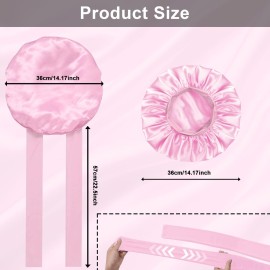 2Pcs Satin Silk Hair Bonnet for Sleeping Women,Large Bonnets with Elastic Wide Tie Band Silk Sleep Cap,Hair Wrap Night Cap with Adjustable Straps for Black Women Curly Hair Jumbo Bonnet Braid - Pink 2Pcs Satin Silk Hair Bonnet for Sleeping Women,Large Bonnets with Elastic Wide Tie Band Silk Sleep Cap,Hair Wrap Night Cap with Adjustable Straps for Black Women Curly Hair Jumbo Bonnet Braid - Pink