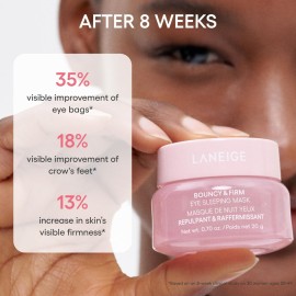 LANEIGE Bouncy & Firm Eye Brightening Sleeping Mask: Peony, Collagen Complex, Depuff, Dark Circle, Hydration, Cooling LANEIGE Bouncy & Firm Eye Brightening Sleeping Mask: Peony, Collagen Complex, Depuff, Dark Circle, Hydration, Cooling