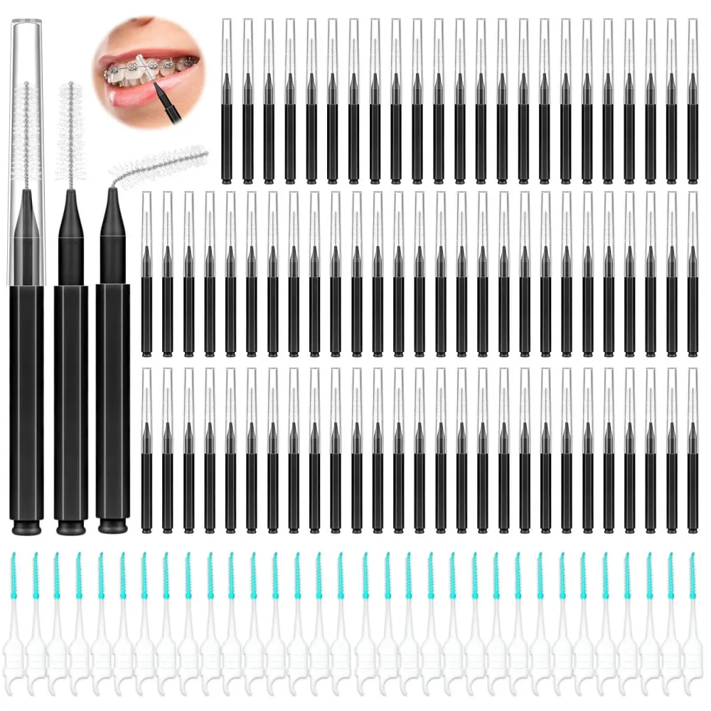 Lezmarket 300PCS Interdental Brushes for Braces, Soft and Bendable Dental Brush for Orthodontic Braces, Braces Cleaner Brush Tooth Pick Teeth Flossers Brushes for Teeth (Black) Lezmarket 300PCS Interdental Brushes for Braces, Soft and Bendable Dental Brush for Orthodontic Braces, Braces Cleaner Brush Tooth Pick Teeth Flossers Brushes for Teeth (Black)