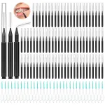 Lezmarket 300PCS Interdental Brushes for Braces, Soft and Bendable Dental Brush for Orthodontic Braces, Braces Cleaner Brush Tooth Pick Teeth Flossers Brushes for Teeth (Black)