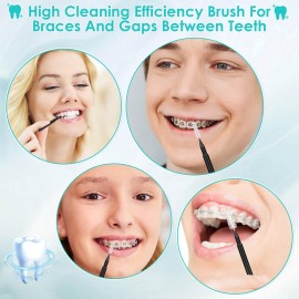 Lezmarket 300PCS Interdental Brushes for Braces, Soft and Bendable Dental Brush for Orthodontic Braces, Braces Cleaner Brush Tooth Pick Teeth Flossers Brushes for Teeth (Black) Lezmarket 300PCS Interdental Brushes for Braces, Soft and Bendable Dental Brush for Orthodontic Braces, Braces Cleaner Brush Tooth Pick Teeth Flossers Brushes for Teeth (Black)