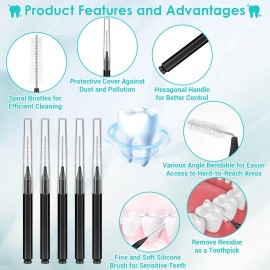 Lezmarket 300PCS Interdental Brushes for Braces, Soft and Bendable Dental Brush for Orthodontic Braces, Braces Cleaner Brush Tooth Pick Teeth Flossers Brushes for Teeth (Black) Lezmarket 300PCS Interdental Brushes for Braces, Soft and Bendable Dental Brush for Orthodontic Braces, Braces Cleaner Brush Tooth Pick Teeth Flossers Brushes for Teeth (Black)