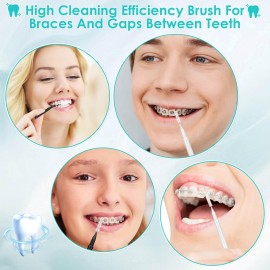 Lezmarket 300PCS Interdental Brushes for Braces, Soft and Bendable Dental Brush for Orthodontic Braces, Braces Cleaner Brush Tooth Pick Teeth Flossers Brushes for Teeth (White and Black) Lezmarket 300PCS Interdental Brushes for Braces, Soft and Bendable Dental Brush for Orthodontic Braces, Braces Cleaner Brush Tooth Pick Teeth Flossers Brushes for Teeth (White and Black)