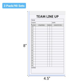 suituts 90 Sets Baseball/Softball Lineup Cards, 4 Part Carbonless, 16 Player Roster Line up Sheets for Coaches, Team, Sports (3 Pads, 4.5 x 8 Inch suituts 90 Sets Baseball/Softball Lineup Cards, 4 Part Carbonless, 16 Player Roster Line up Sheets for Coaches, Team, Sports (3 Pads, 4.5 x 8 Inch