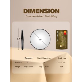 Macaki 40X Magnifying Mirror with 2 Suction Cups, 3.5 inches Magnified Makeup Mirror and Slant Tweezers,Black?1PC Macaki 40X Magnifying Mirror with 2 Suction Cups, 3.5 inches Magnified Makeup Mirror and Slant Tweezers,Black?1PC