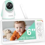 OKAIDI Baby Monitor with Camera and Audio,6.0 IPS Screen Baby Camera Monitor with 150 Languages Supported,30H Battery,1000ft Range Travel Baby Monitor No WiFi,Night Vision,2-Way Audio
