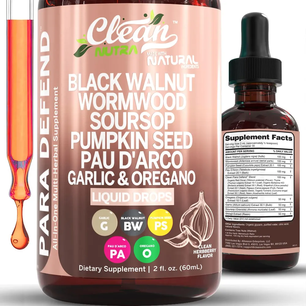 para Defend Wormwood Black Walnut Cleanse for Humans Drops Liquid Soursop Garlic Pumpkin Seed PAU D\'Arco Oil of Oregano Turmeric Berberine Neem Extract Hull Bark Tincture by Clean Nutra para Defend Wormwood Black Walnut Cleanse for Humans Drops Liquid Soursop Garlic Pumpkin Seed PAU D\'Arco Oil of Oregano Turmeric Berberine Neem Extract Hull Bark Tincture by Clean Nutra
