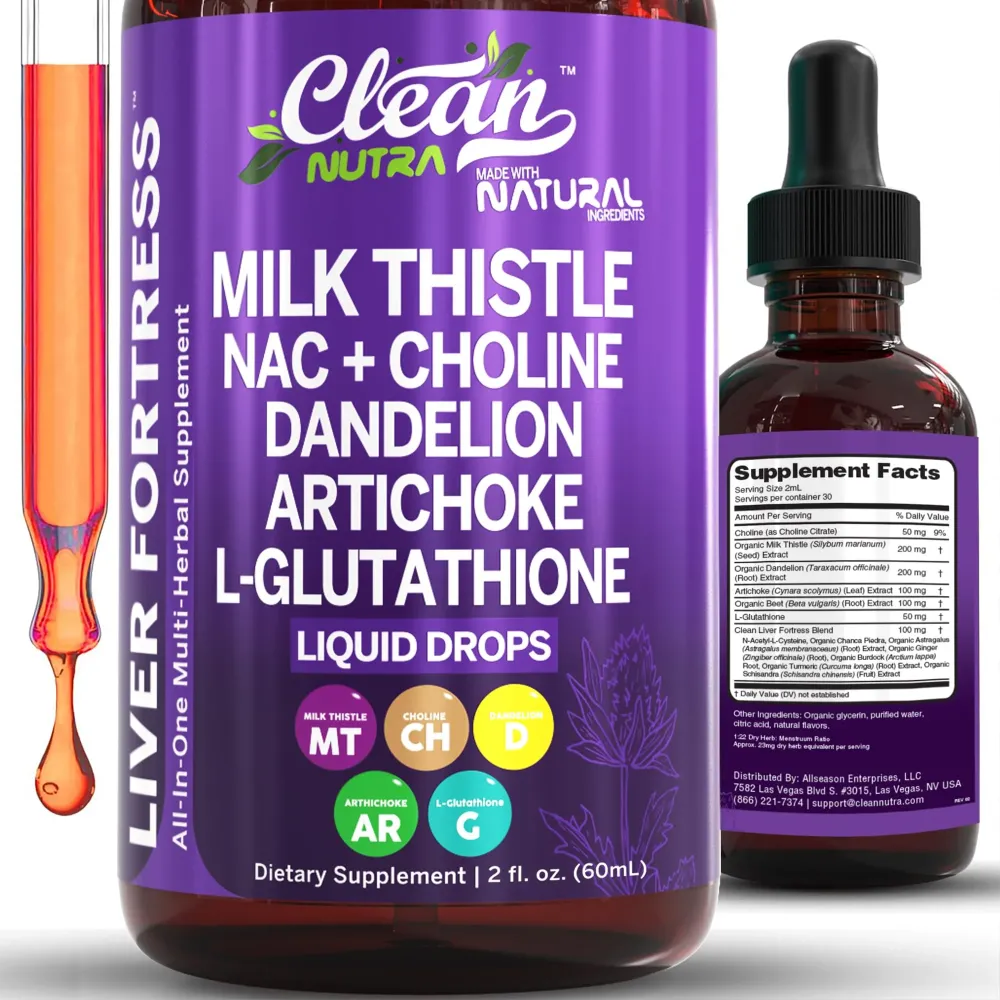 Clean Nutraceuticals Milk Thistle NAC Liver Cleanse Detox & Repair Supplement Liver Support Liquid Drops with Dandelion Extract, Artichoke, Chanca Piedra, Choline, L-Glutathione, Burdock, Schisandra Clean Nutraceuticals Milk Thistle NAC Liver Cleanse Detox & Repair Supplement Liver Support Liquid Drops with Dandelion Extract, Artichoke, Chanca Piedra, Choline, L-Glutathione, Burdock, Schisandra