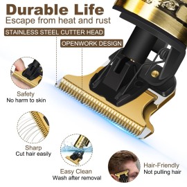 YOGINGO Professional Hair Trimmer for Men, Beard Trimmer Hair Clippers for Men, Cordless Rechargeable Hair Trimmer Metal Body Cutting Grooming Kit,Beard Shaver Barbershop