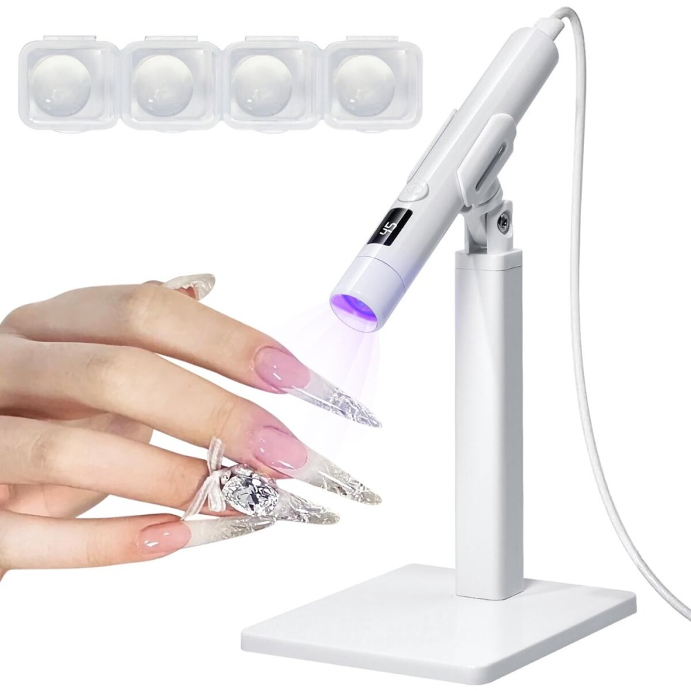 Mini UV Light for Gel Nails: Rechargeable Handheld UV Nail Lamp, Flash Cure Light for Gel x Nails LED Nail Lamp with Magnetic Stand, Fast Curing, Suitable for Home Manicure and Nail Salon