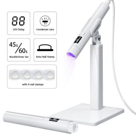 Mini UV Light for Gel Nails: Rechargeable Handheld UV Nail Lamp, Flash Cure Light for Gel x Nails LED Nail Lamp with Magnetic Stand, Fast Curing, Suitable for Home Manicure and Nail Salon