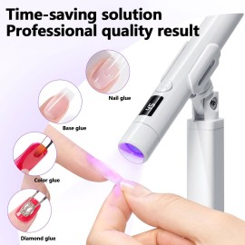 Mini UV Light for Gel Nails: Rechargeable Handheld UV Nail Lamp, Flash Cure Light for Gel x Nails LED Nail Lamp with Magnetic Stand, Fast Curing, Suitable for Home Manicure and Nail Salon