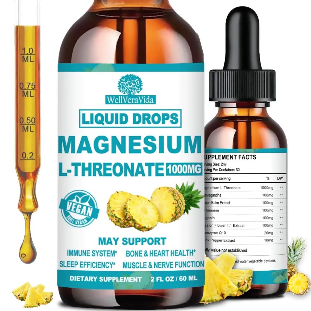 Magnesium L-Threonate Liquid, Triple Sleep Magnesium Threonate w. Apigenin, Theanine, Lemon Balm High Absorption Liquid Magnesium Threonate Supplement for Sleep Memory Calm Brain Nerve Muscle Magnesium L-Threonate Liquid, Triple Sleep Magnesium Threonate w. Apigenin, Theanine, Lemon Balm High Absorption Liquid Magnesium Threonate Supplement for Sleep Memory Calm Brain Nerve Muscle