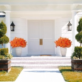 16 Bundles Artificial Fall Flowers for Outdoors Fake Plants UV Resistant Plastic Plants Shrubs Bushes for Home Fall Front Door Porch Garden Autumn Decor (Fall Orange) 16 Bundles Artificial Fall Flowers for Outdoors Fake Plants UV Resistant Plastic Plants Shrubs Bushes for Home Fall Front Door Porch Garden Autumn Decor (Fall Orange)