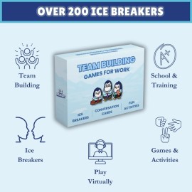 Team Building Games for Work - 200 Conversation Cards for Team Building. Fun Office Games and Conversation Starter Cards for Meetings and Group Activities. Ice Breakers Perfect for Work and School