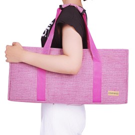 Jongyance Empty Mahjong Bag, Pink Mah-jongg Carrying Bag with Two Wrappers for American Mahjong Set (Empty Bag Only Jongyance Empty Mahjong Bag, Pink Mah-jongg Carrying Bag with Two Wrappers for American Mahjong Set (Empty Bag Only