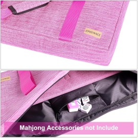 Jongyance Empty Mahjong Bag, Pink Mah-jongg Carrying Bag with Two Wrappers for American Mahjong Set (Empty Bag Only Jongyance Empty Mahjong Bag, Pink Mah-jongg Carrying Bag with Two Wrappers for American Mahjong Set (Empty Bag Only