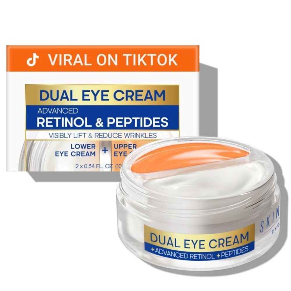 SKIN ULTIMA Dual Eye Cream with Advanced Retinol, Peptides, Caffeine for Puffy Eyes and Dark Circles, Wrinkles, Anti Aging, Under Eye Bags Treatment, Instant Tightener, Fragrance Free, 0.68 OZ SKIN ULTIMA Dual Eye Cream with Advanced Retinol, Peptides, Caffeine for Puffy Eyes and Dark Circles, Wrinkles, Anti Aging, Under Eye Bags Treatment, Instant Tightener, Fragrance Free, 0.68 OZ