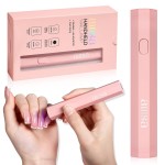 AILLSA Handheld UV Light for Gel Nails, Flash Cure LED Nail Lamp, Mini Portable Cordless for Fast Drying Home Salon (Pink)