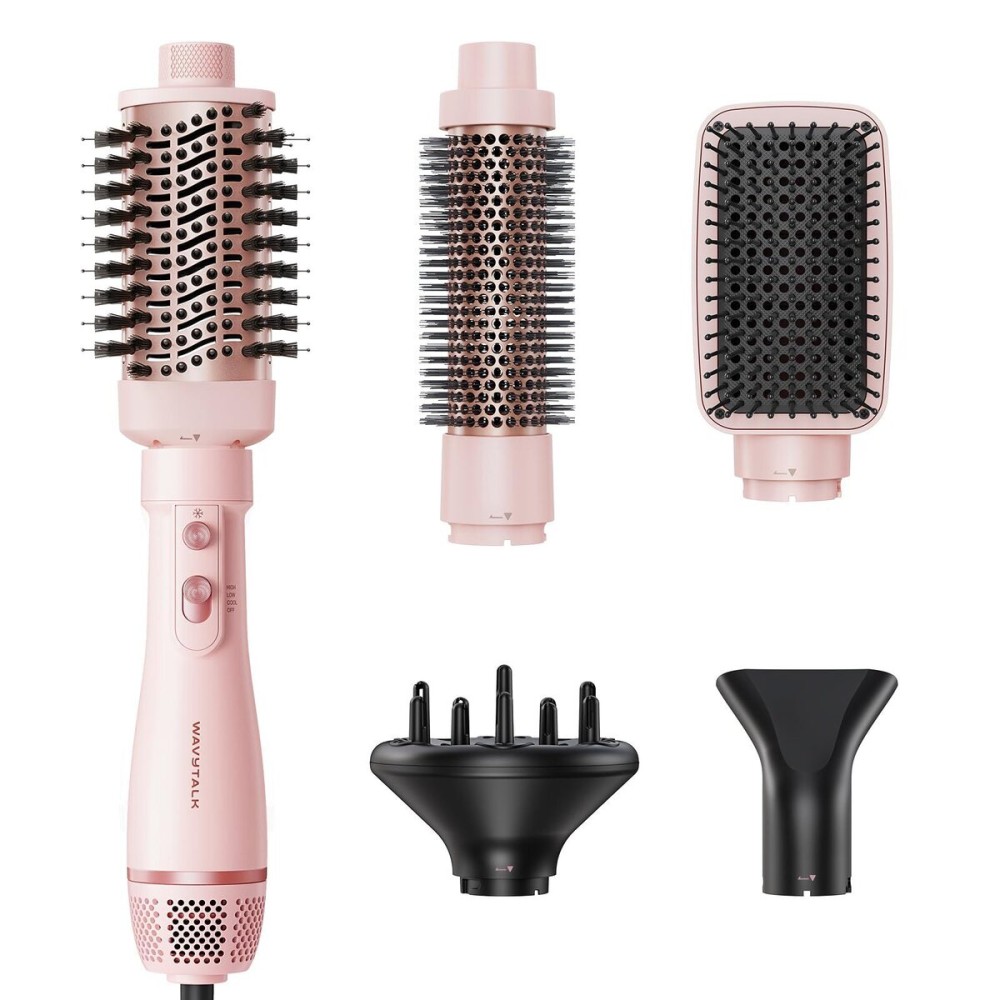 Blow Dryer Brush Set, Wavytalk Air Sculpt 5-in-1 Hot Air Brush Set, Multi Hair Styler for Salon Blowouts, Smooth Curls, Volumizing and Straightening, Sleek and Less Frizz, Pink Blow Dryer Brush Set, Wavytalk Air Sculpt 5-in-1 Hot Air Brush Set, Multi Hair Styler for Salon Blowouts, Smooth Curls, Volumizing and Straightening, Sleek and Less Frizz, Pink