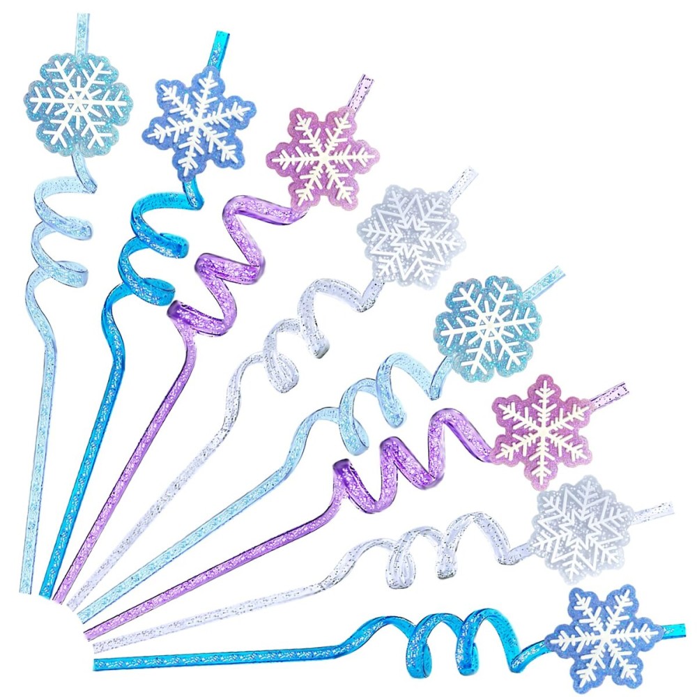 24Pcs Glitter Reusable Frozen Plastic Straws Drinking Straws, 4 Snowflake Shape & 4 Colors, Frozen Party Decoration Birthday Party Supplies 24Pcs Glitter Reusable Frozen Plastic Straws Drinking Straws, 4 Snowflake Shape & 4 Colors, Frozen Party Decoration Birthday Party Supplies