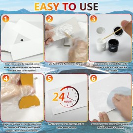 Marine Fiberglass Repair Kit for Boats, Gel Coat Repair Kit for Boats, Fiberglass Boat Repair kit, Epoxy Filler for Fiberglass Boats, Fiberglass Kit Fix Holes Chips Pits and Deep Cracks (Color Match) Marine Fiberglass Repair Kit for Boats, Gel Coat Repair Kit for Boats, Fiberglass Boat Repair kit, Epoxy Filler for Fiberglass Boats, Fiberglass Kit Fix Holes Chips Pits and Deep Cracks (Color Match)
