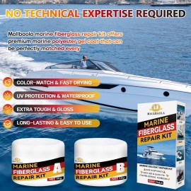 Marine Fiberglass Repair Kit for Boats, Gel Coat Repair Kit for Boats, Fiberglass Boat Repair kit, Epoxy Filler for Fiberglass Boats, Fiberglass Kit Fix Holes Chips Pits and Deep Cracks (Color Match) Marine Fiberglass Repair Kit for Boats, Gel Coat Repair Kit for Boats, Fiberglass Boat Repair kit, Epoxy Filler for Fiberglass Boats, Fiberglass Kit Fix Holes Chips Pits and Deep Cracks (Color Match)