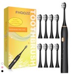 Sonic Electric Toothbrush for Adults and Kids, Rechargeable Toothbrush With 8 Brush Head, 4 Modes and 2 Minute Timer, 42000VPM Power Motor, IPX8 Waterproof, 4 Hours Fast Charge last 90 days (Black)