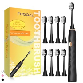 Sonic Electric Toothbrush for Adults and Kids, Rechargeable Toothbrush With 8 Brush Head, 4 Modes and 2 Minute Timer, 42000VPM Power Motor, IPX8 Waterproof, 4 Hours Fast Charge last 90 days (Black)