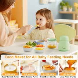 Phydge Baby Food Maker - Green Blender and Puree Maker, 10oz Food Processor for Fruit, Vegetable, Meat - 10-Second Quick Soft Food Prep Phydge Baby Food Maker - Green Blender and Puree Maker, 10oz Food Processor for Fruit, Vegetable, Meat - 10-Second Quick Soft Food Prep