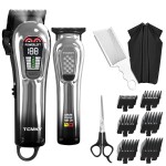 TCMKY Hair Clippers for Men, Professional Clippers and Trimmers Set, Cordless Clippers for Hair Cutting, Beard Trimmer, Barber Clippers, Rechargeable Electric Shaver
