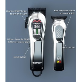 TCMKY Hair Clippers for Men, Professional Clippers and Trimmers Set, Cordless Clippers for Hair Cutting, Beard Trimmer, Barber Clippers, Rechargeable Electric Shaver TCMKY Hair Clippers for Men, Professional Clippers and Trimmers Set, Cordless Clippers for Hair Cutting, Beard Trimmer, Barber Clippers, Rechargeable Electric Shaver