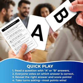 QUOKKA Who Knows Me Better? - Classic Edition - 95 Cards | Teens & Family Card Trivia Game | Fun Learning & Educational Questions for Teens & Families