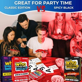 QUOKKA Who Knows Me Better? - Classic Edition - 95 Cards | Teens & Family Card Trivia Game | Fun Learning & Educational Questions for Teens & Families