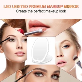 COSYGLOW Travel Makeup Mirror with Light: 3 Color Lighting Portable Mirror with Touch Screen Rechargeable Adjustable LED Lights Vanity Hexagon Mirror for Travel, Desk, Home (White) COSYGLOW Travel Makeup Mirror with Light: 3 Color Lighting Portable Mirror with Touch Screen Rechargeable Adjustable LED Lights Vanity Hexagon Mirror for Travel, Desk, Home (White)