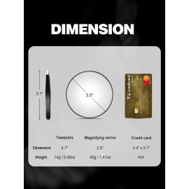 Macaki 20X/30X/40X Magnifying Mirror with Suction Cups and Tweezers Set, 3.5 inches Travel Magnified Makeup Mirror, Black, 3PCS Macaki 20X/30X/40X Magnifying Mirror with Suction Cups and Tweezers Set, 3.5 inches Travel Magnified Makeup Mirror, Black, 3PCS